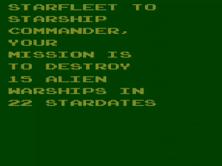 Stellar Track title screen for Atari 2600
